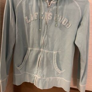 Life Is Good Light Blue Floral Hoodie